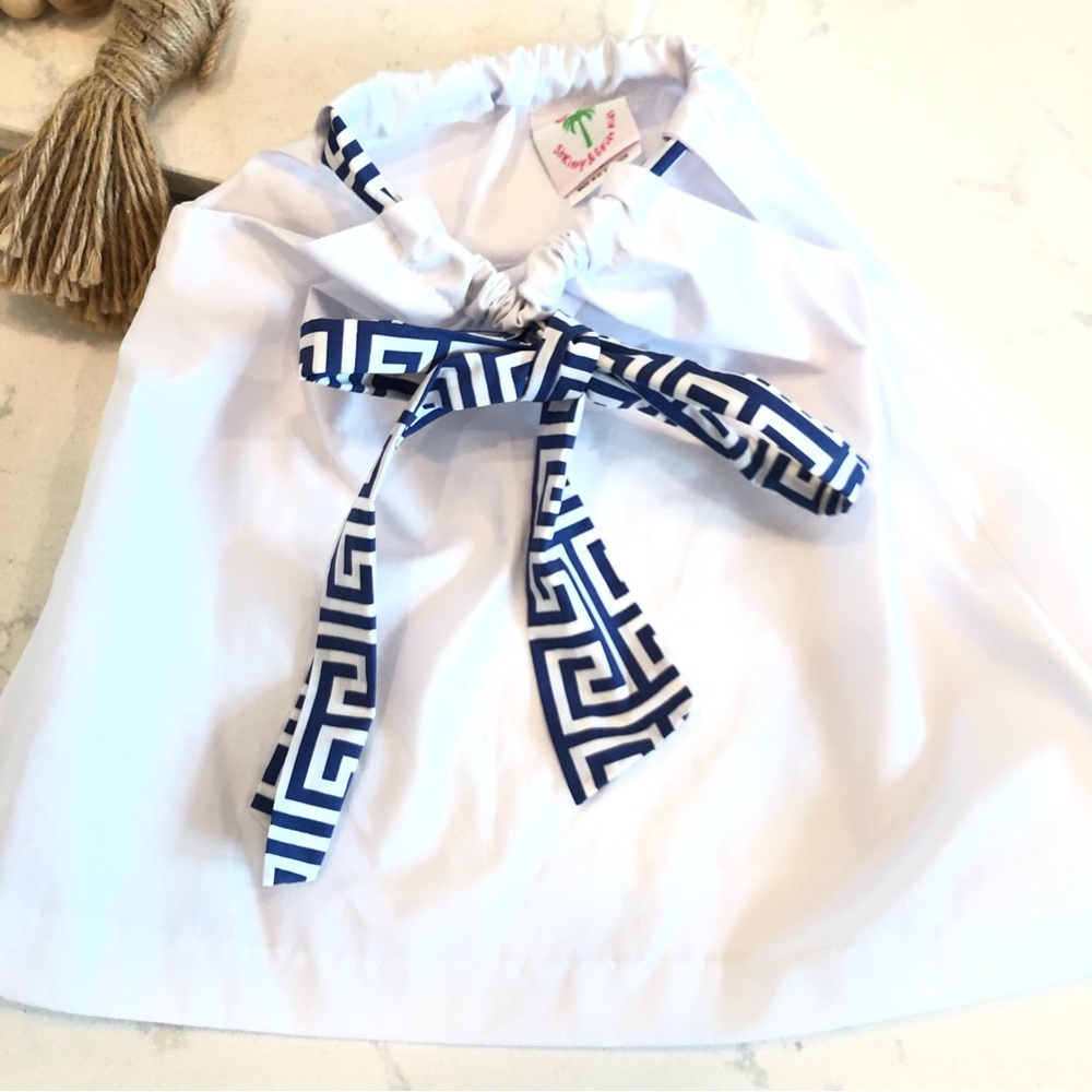 Shrimp & Grits white cinch tie dress 5